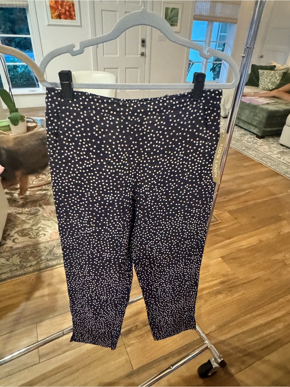 Peck & Peck Navy and White Polka Dot Skirt